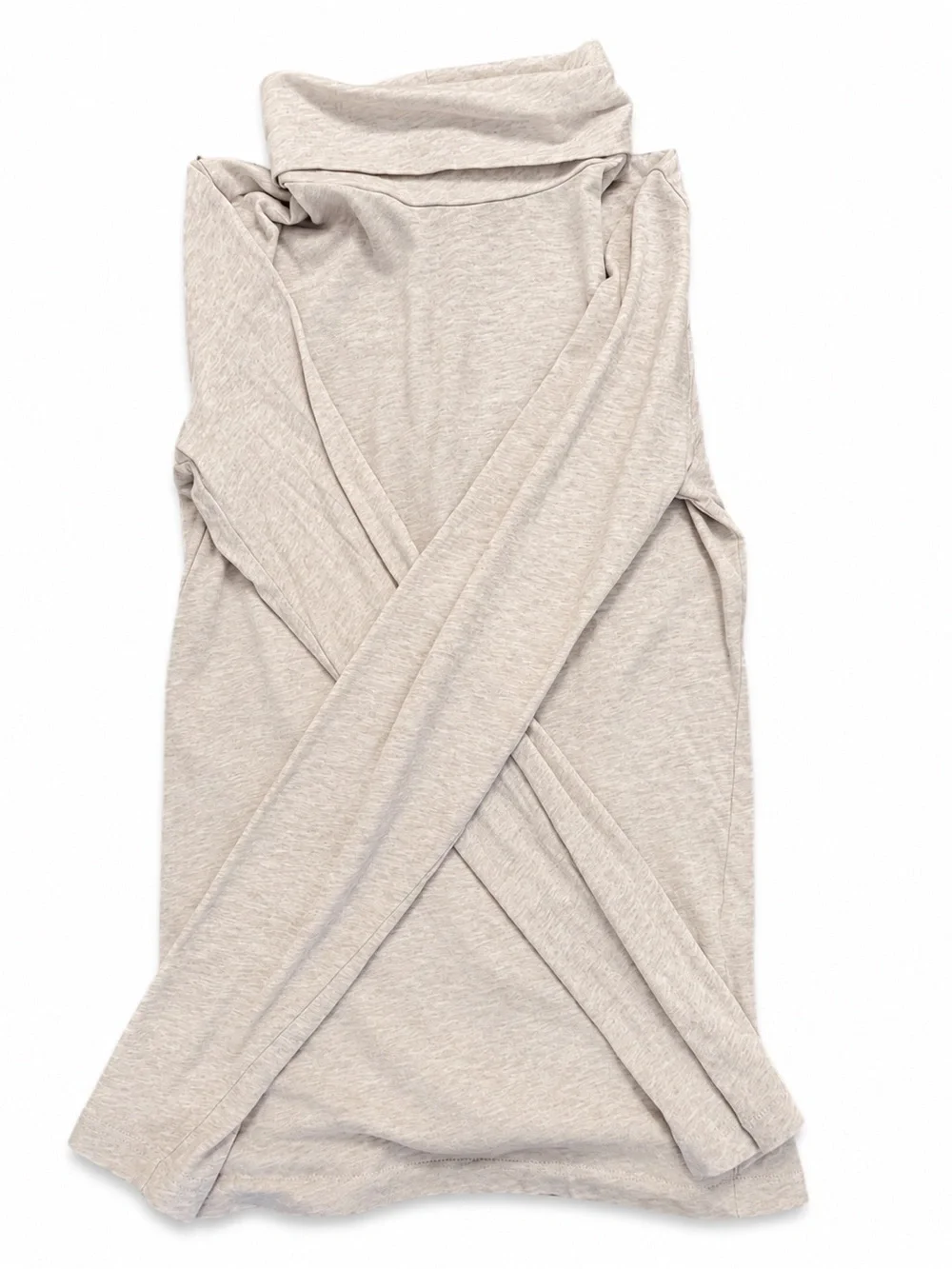 J.Crew Soft Knit Cowl Neck Long Sleeve Top Heather Oatmeal XS